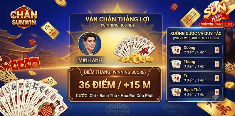 tiền thắng trong game bài chắn Sunwin